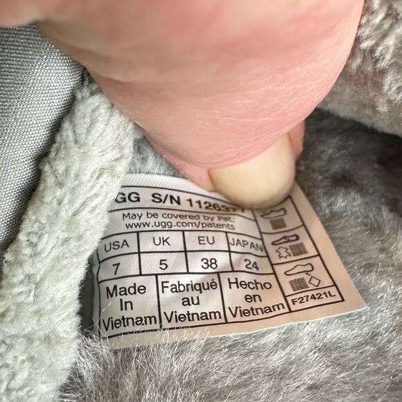 UGG Maxi Slide Cobbler Gray Grey Shearling Puff Sandal Sz 6 - Picture 8 of 8